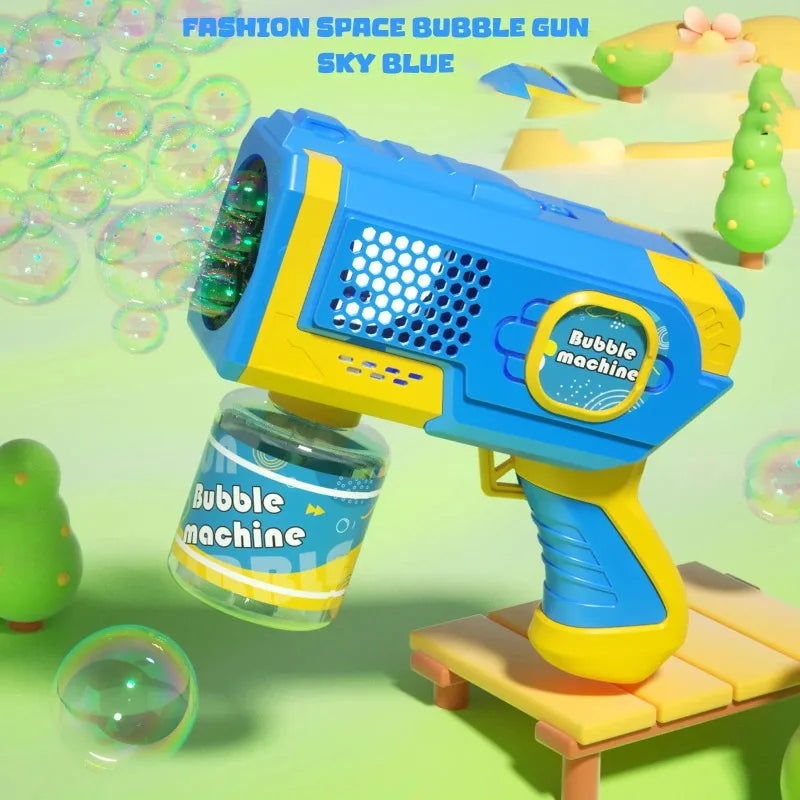 Summer Outdoor 2024 Space Electric Automatic Bubble Machine Bubble Gun Summer Beach Bathing Outdoor Games Children Fantasy Toy