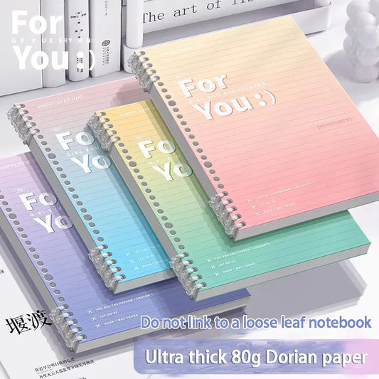 Little Fresh B5 Loose-leaf Notebook Gradient Detachable Thickened Notebook Binder Lined Book Spiral Note Book School Supplies