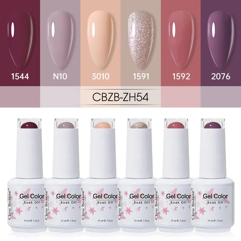 Clou Beaute 6/8pcs 15ml UV Nail Gel Colors Polish Set Summer Pretty Sugar Pink Red Neon Professional Nail Art Manicure Kit Gift