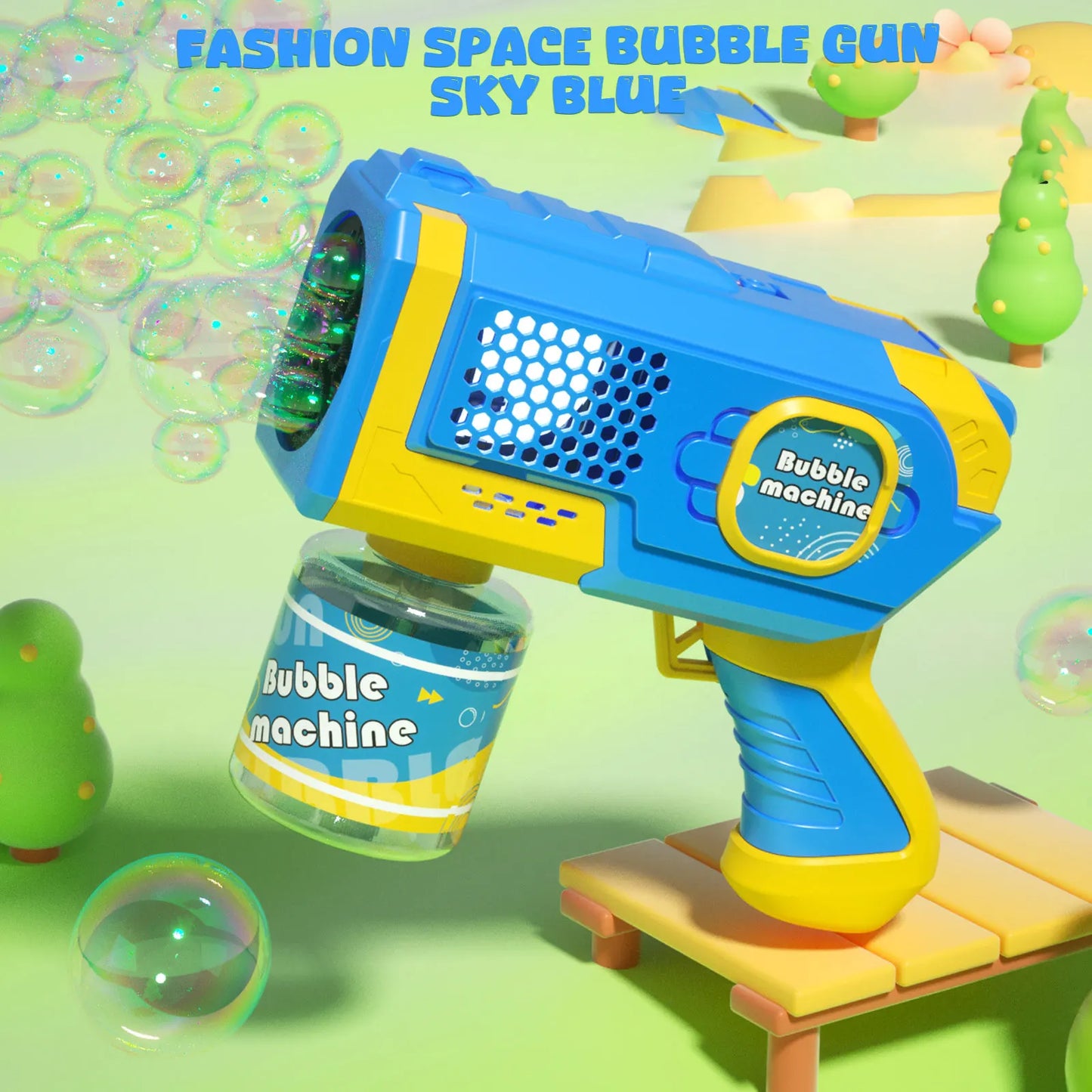 Summer Outdoor 2024 Space Electric Automatic Bubble Machine Bubble Gun Summer Beach Bathing Outdoor Games Children Fantasy Toy