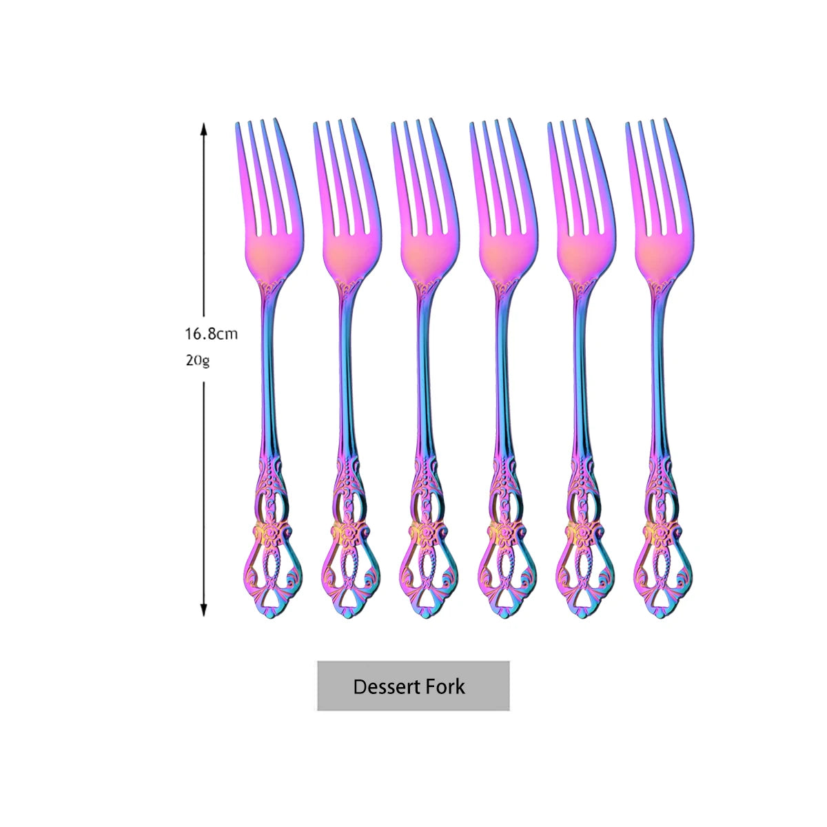 6/30Pcs Royal Colorful Dinnerware Set Knife Dessert Fork Spoon Cutlery Set Stainless Steel Silverware Kitchen Tableware Flatware