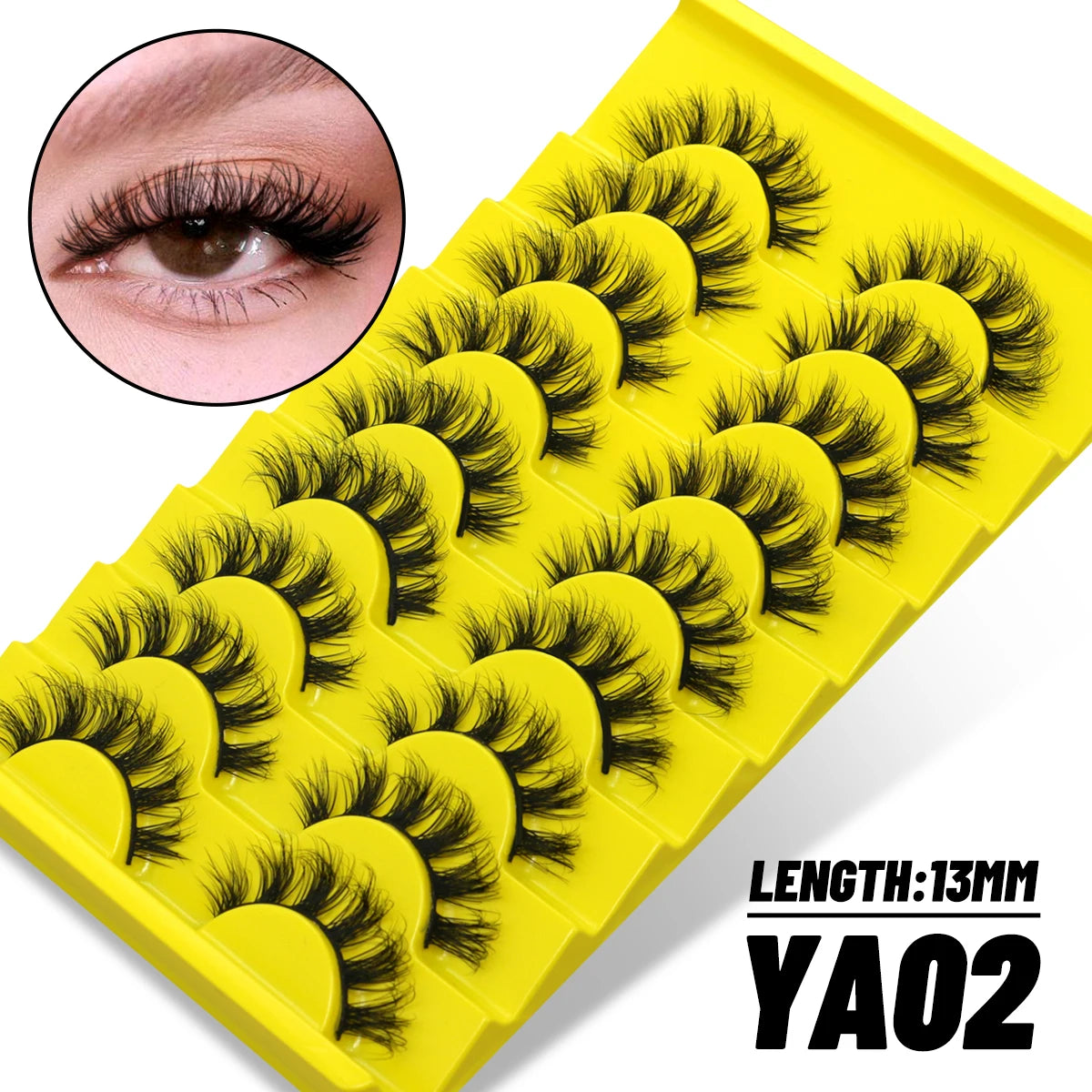 GROINNEYA Manga Lashes Mixed style 5/9/20 Pairs 3D 6D 8D Mink Lashes Natural Eyelashes Soft Cross Wispy False Eyelashes Eyelash