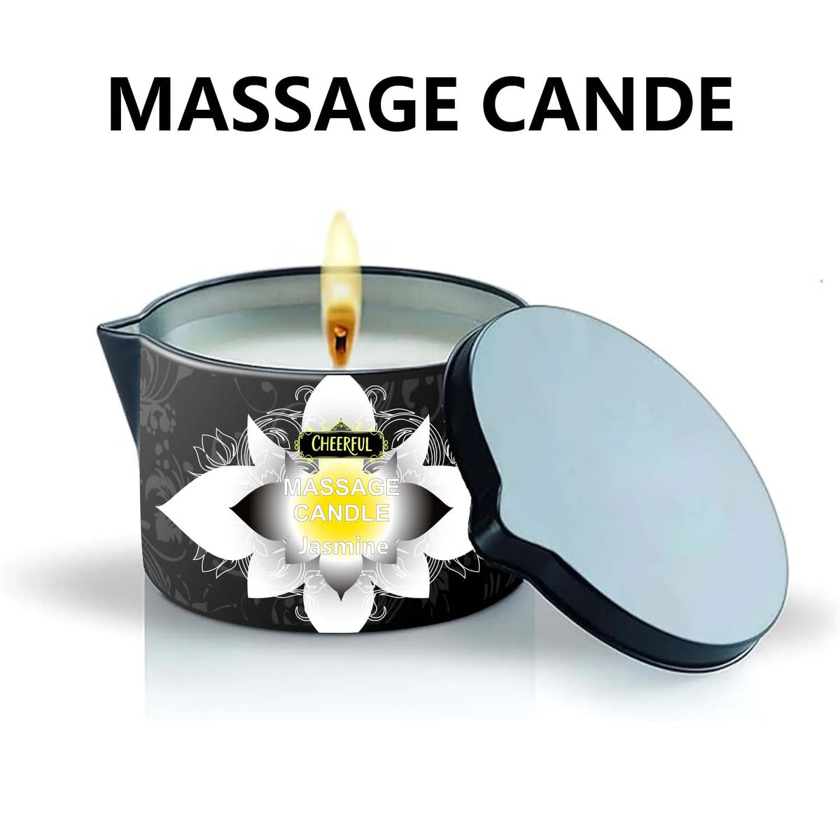 Amber Vanilla Massage Oil Candle, Natural Soy Wax Scented Massage Candle for Body Massage, Aromatherapy Candle for Home Spa Care