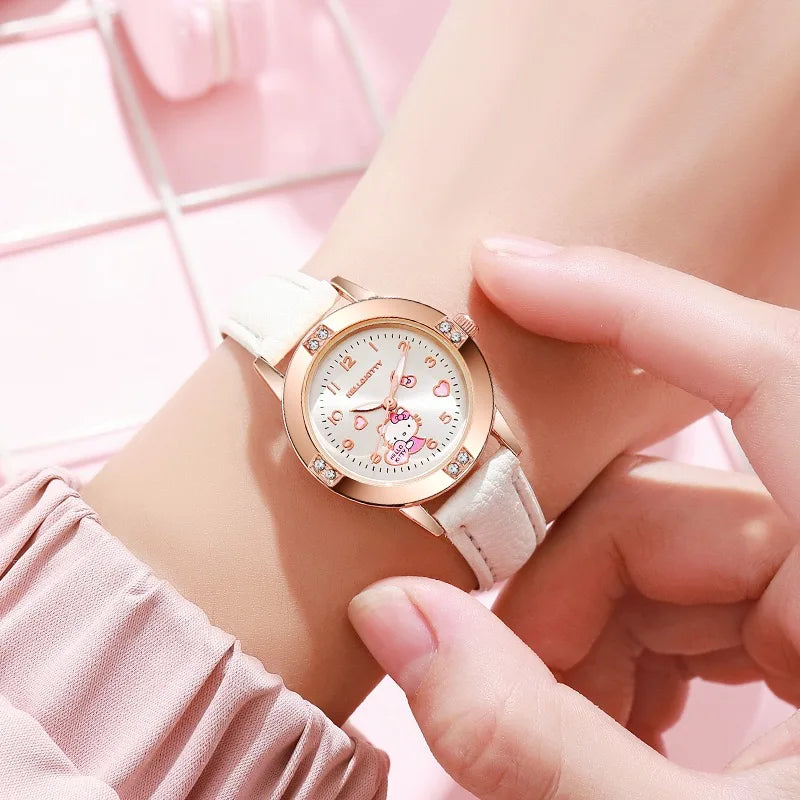 Sanrio Hello Kitty Watch Kawaii Kuromi Cinnamoroll Quartz Casual Fashion Melody WristWatch Women Kid Girl Children Gift