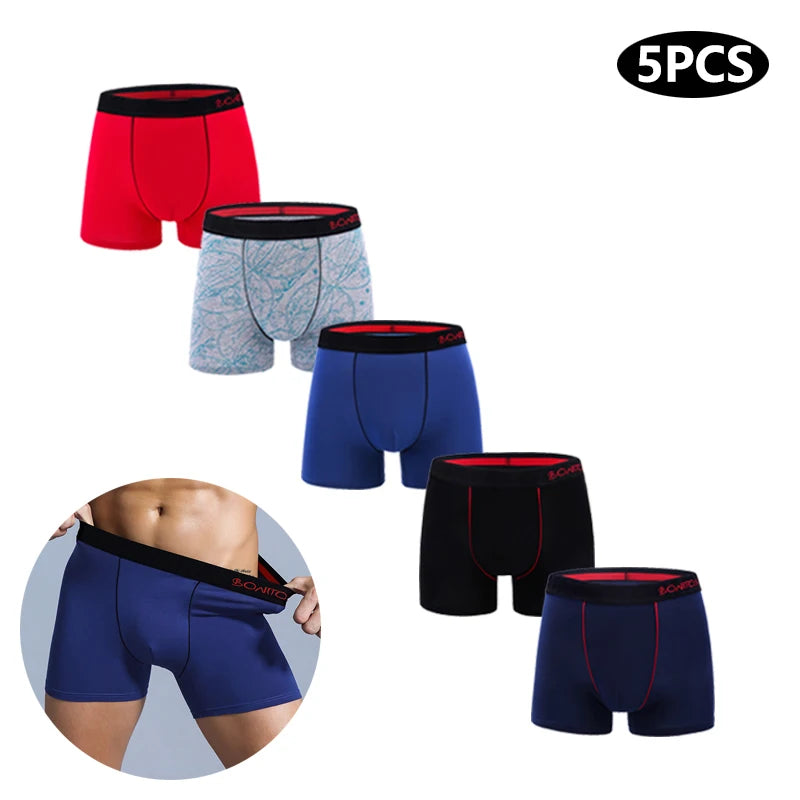 Men's Cotton Boxer Briefs Set (5-Pack)