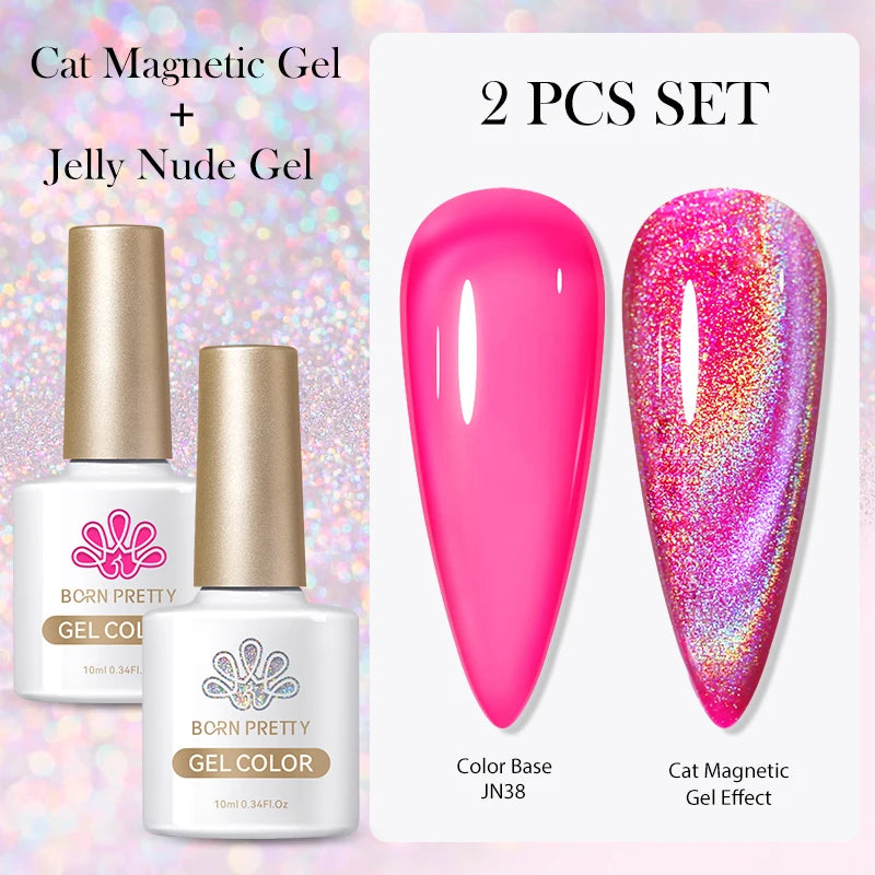 BORN PRETTY 2Pcs Base Gel Super Top Coat Gel Polish Set Black White Color Gel Varnis Semi Permanent Soak Off UV LED Gel for Nail