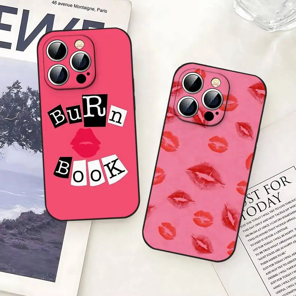 M-Mean G-Girls Burn Book Phone Case Soft TPU Skin-Friendly For IPhone 17/16/15/14/13/12/11 Series: PRO, MAX, PLUS ,Mini