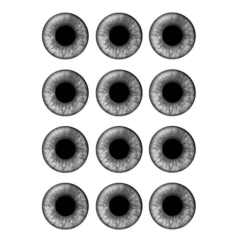 24pcs/bag 14mm Gray Tone Pupil Eyes Chips Suitable for Blythe Doll Glass Cabochons DIY Accessories Bulk Items Wholesale H222