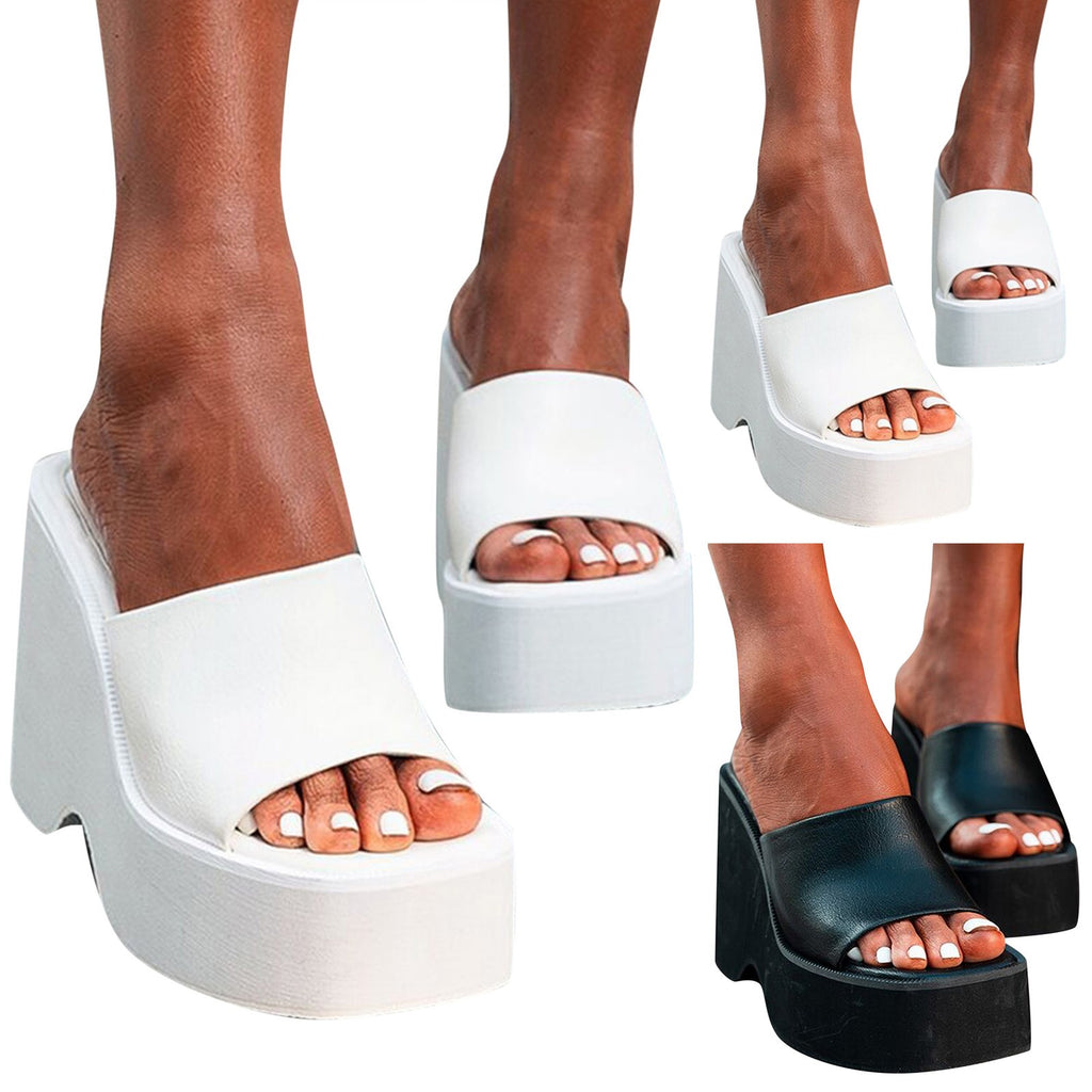 Summer Women Sandals Solid Large Size Platform Wedge Heel High Heel Open Toe Sexy Style Sandalias Mujer Elegant Summer Sandals