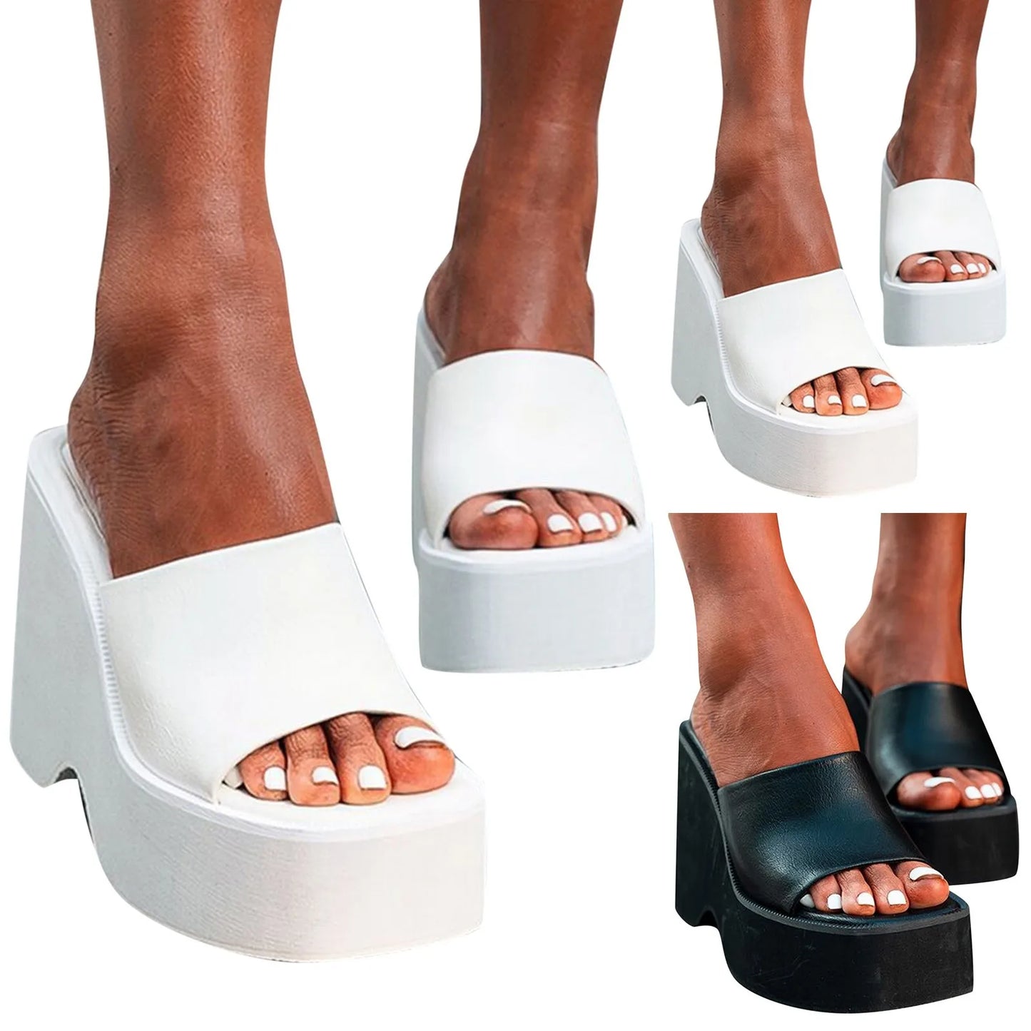 Summer Women Sandals Solid Large Size Platform Wedge Heel High Heel Open Toe Sexy Style Sandalias Mujer Elegant Summer Sandals