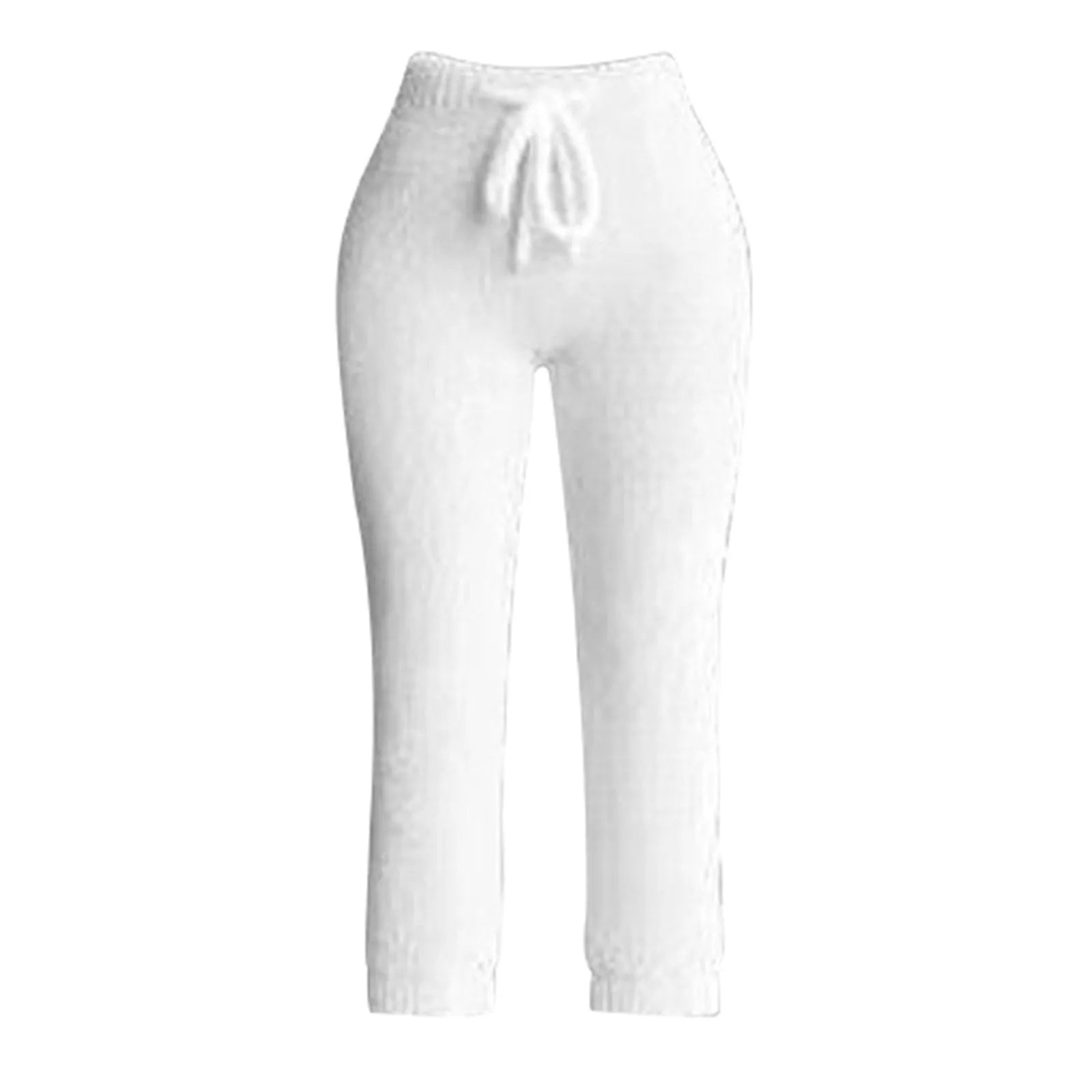 Women Lounge Pants Knitting Fleece Warm Autumn Winter Yoga Pants Butt Lifting Casual Solid Elastic Waist Workout Sweatpants
