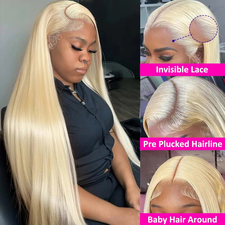 30 inch Straight 613 Lace Front Wigs 13x6 Hd Lace Wig Human Hair 13x4 Hd Lace Front Wig 613 Blonde Straight Human Hair Wigs