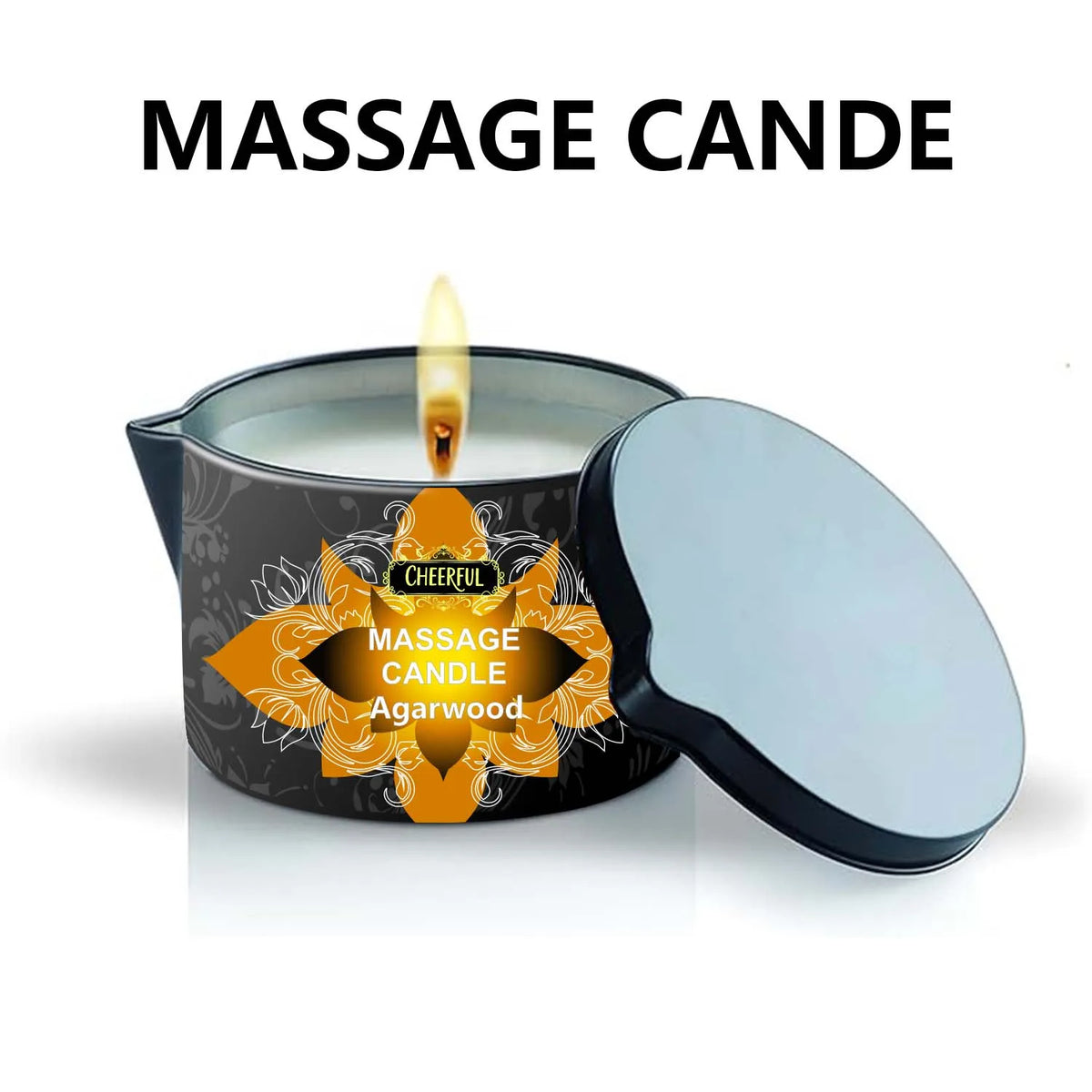 Amber Vanilla Massage Oil Candle, Natural Soy Wax Scented Massage Candle for Body Massage, Aromatherapy Candle for Home Spa Care