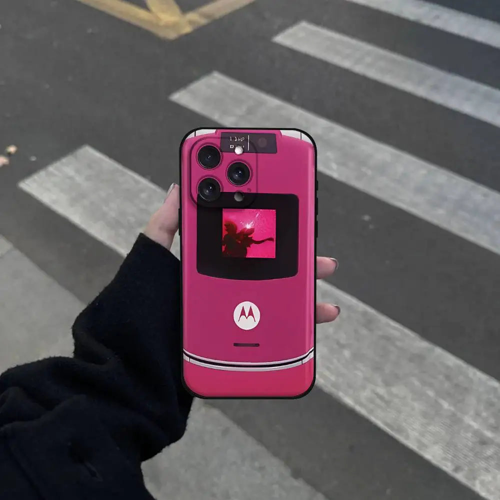 M-MotorolaS Razr Pink Phone Case For IPhone 17 16 15 14 13 12 11 PRO MAX PLUS Mini TPU Soft To Skin-friendly Case
