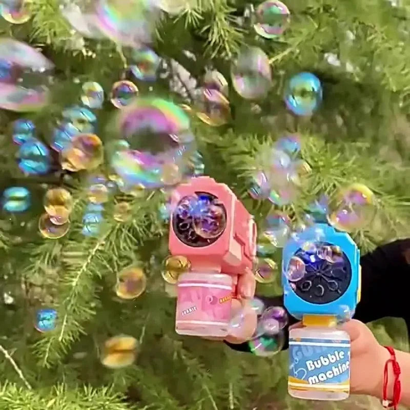 Summer Outdoor 2024 Space Electric Automatic Bubble Machine Bubble Gun Summer Beach Bathing Outdoor Games Children Fantasy Toy