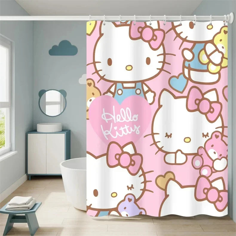 TR01  Cute Kawaii Cartoon Shower Curtains Bathroom Curtain Waterproof with Hooks Anime Bathroom Decoration Curtain…7&u
