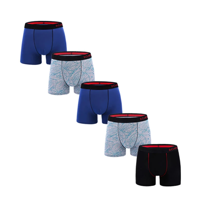 Men's Cotton Boxer Briefs Set (5-Pack)