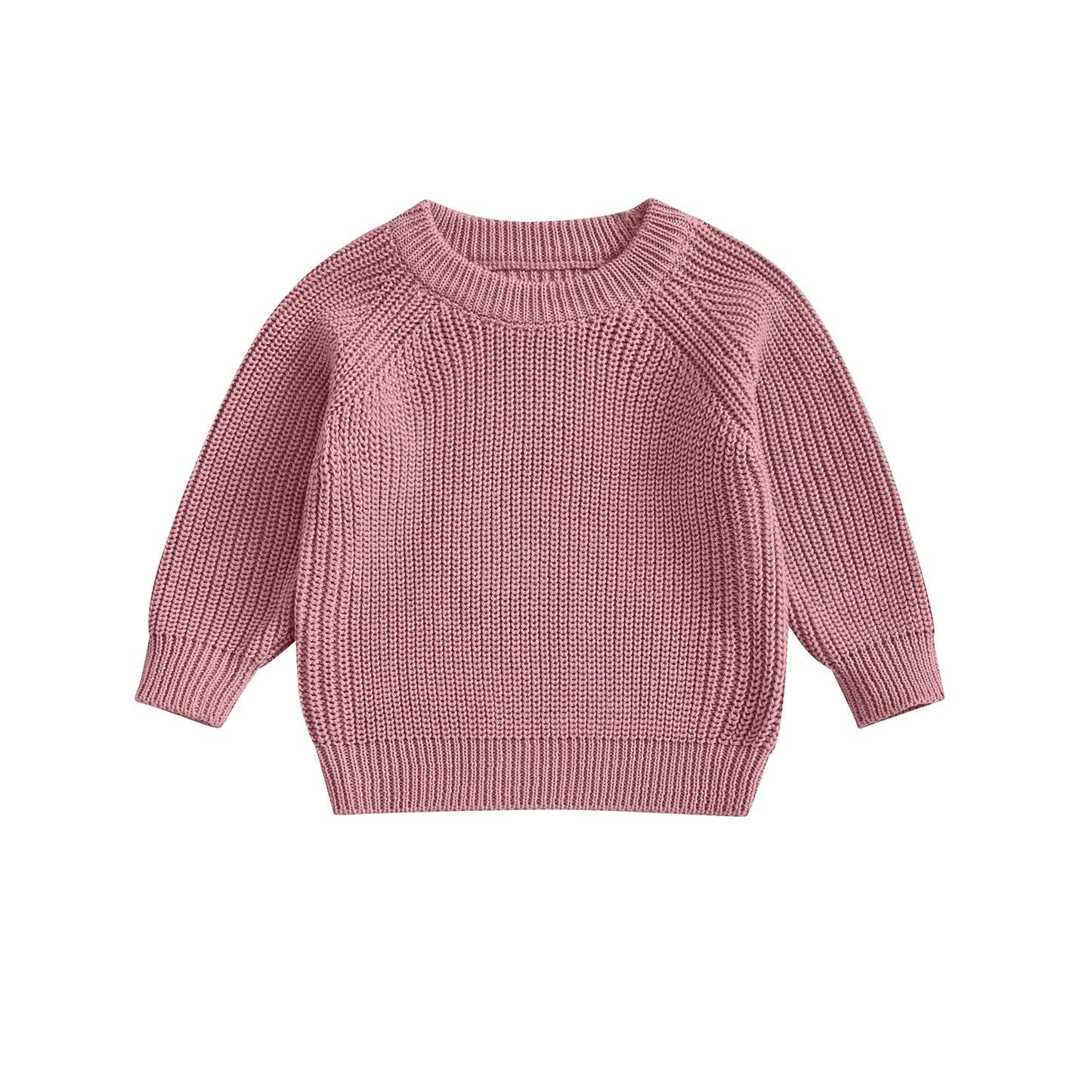 2025-05-08 Lioraitiin Toddler Baby Boys Girls Knit Sweaters Long Sleeve Round Neck Solid Color Pullover Fall Tops