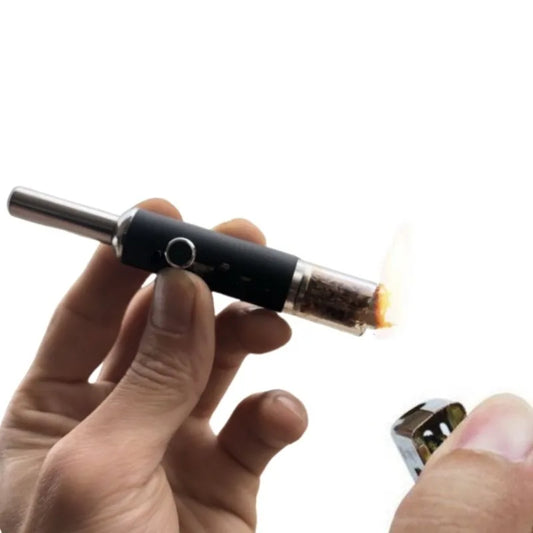 Adjustable Dry Herb Pipe — 5-Level Metal Pipe with Glass Tube