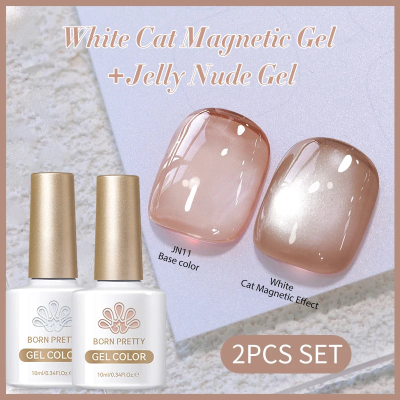 BORN PRETTY 2Pcs Base Gel Super Top Coat Gel Polish Set Black White Color Gel Varnis Semi Permanent Soak Off UV LED Gel for Nail