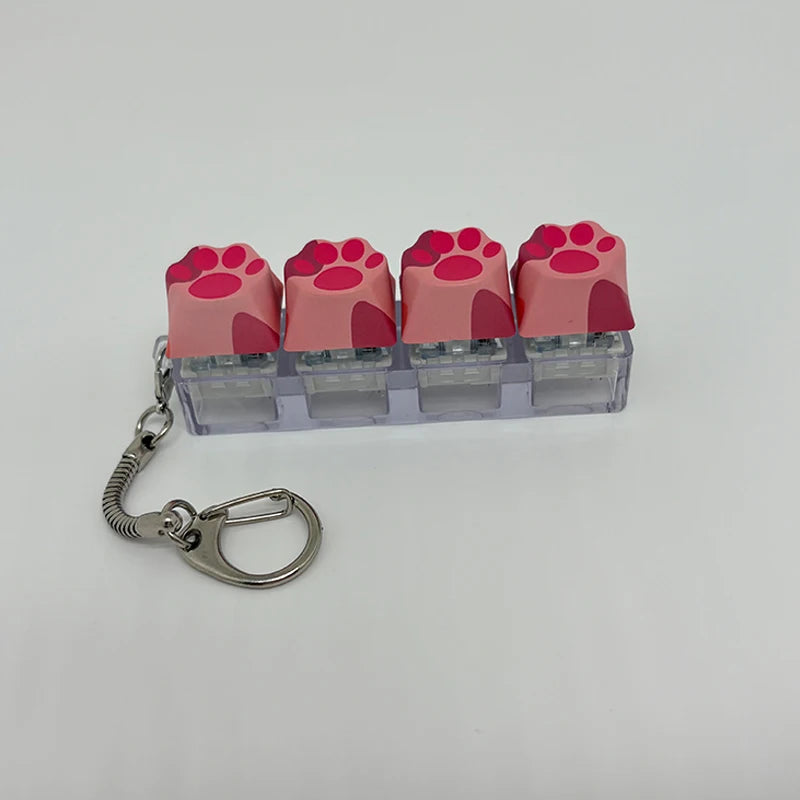Cat Claw Keychain Key Ring Pendant Mobile Phone Backpack Pendant Desktop Accessories Fingertip Office Decompression Press Tools