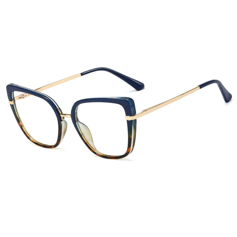 48262 Cat Eye Plastic Titanium Anti Blue Glasses Frames Ultralight Women Optical Fashion Computer Glasses