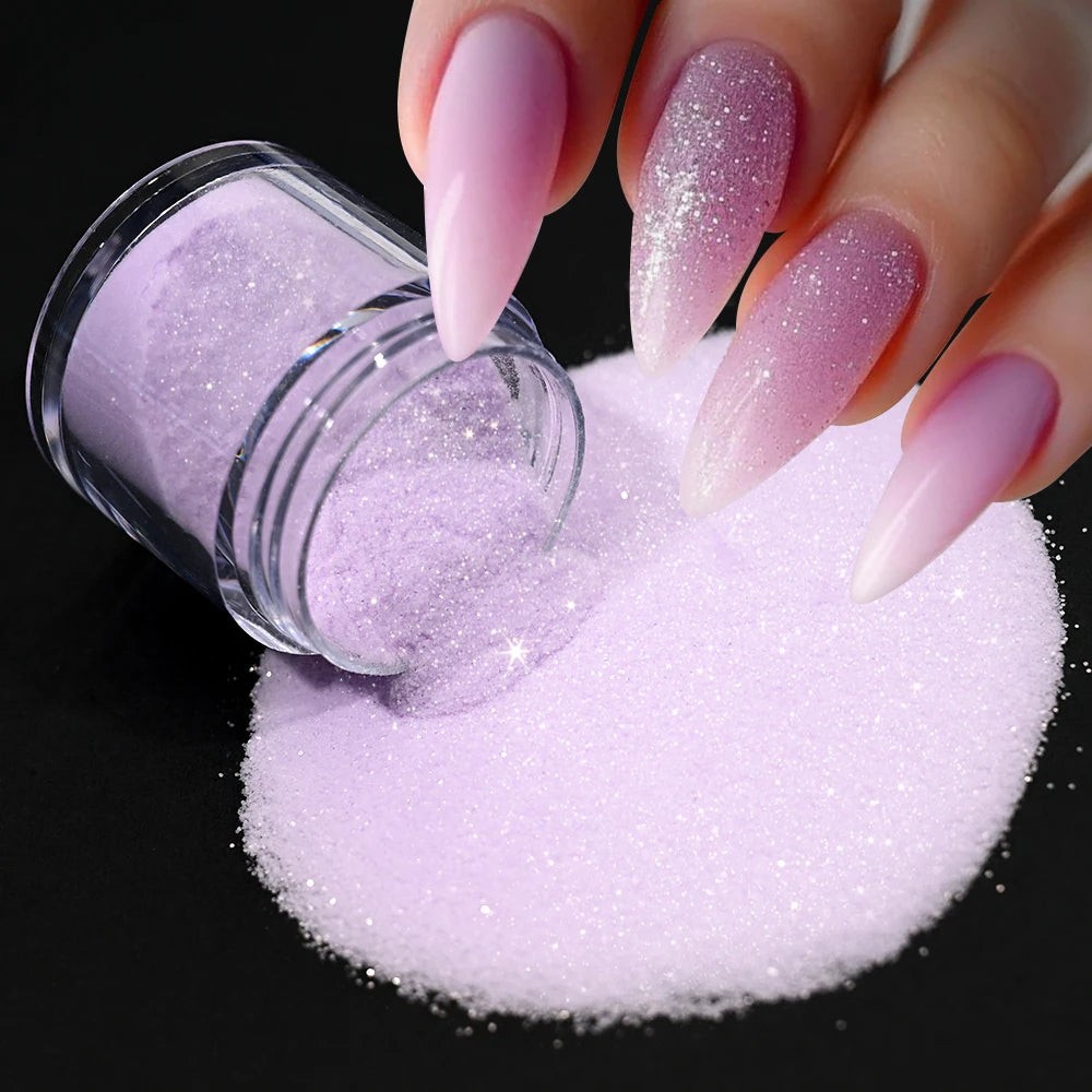 6Jars Glitter Nude Acrylic Nail Powder Set Pink Blue Glitter Acrylic Powder for Nail Extension French Manicure Nail Carving Tool