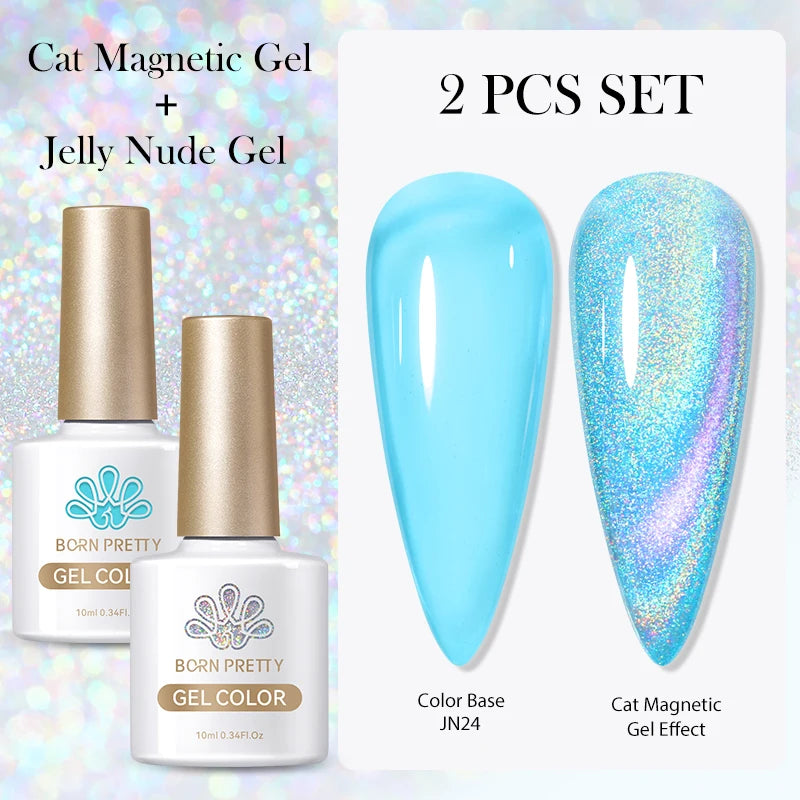 BORN PRETTY 2Pcs Base Gel Super Top Coat Gel Polish Set Black White Color Gel Varnis Semi Permanent Soak Off UV LED Gel for Nail