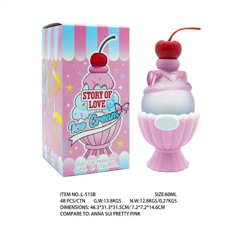 Sweet Women's Perfume 60ml Ice Cream  Long-lasting Fresh Vitality Floral Fragrance Eau De Toilette Charming Date Fragrance Spray