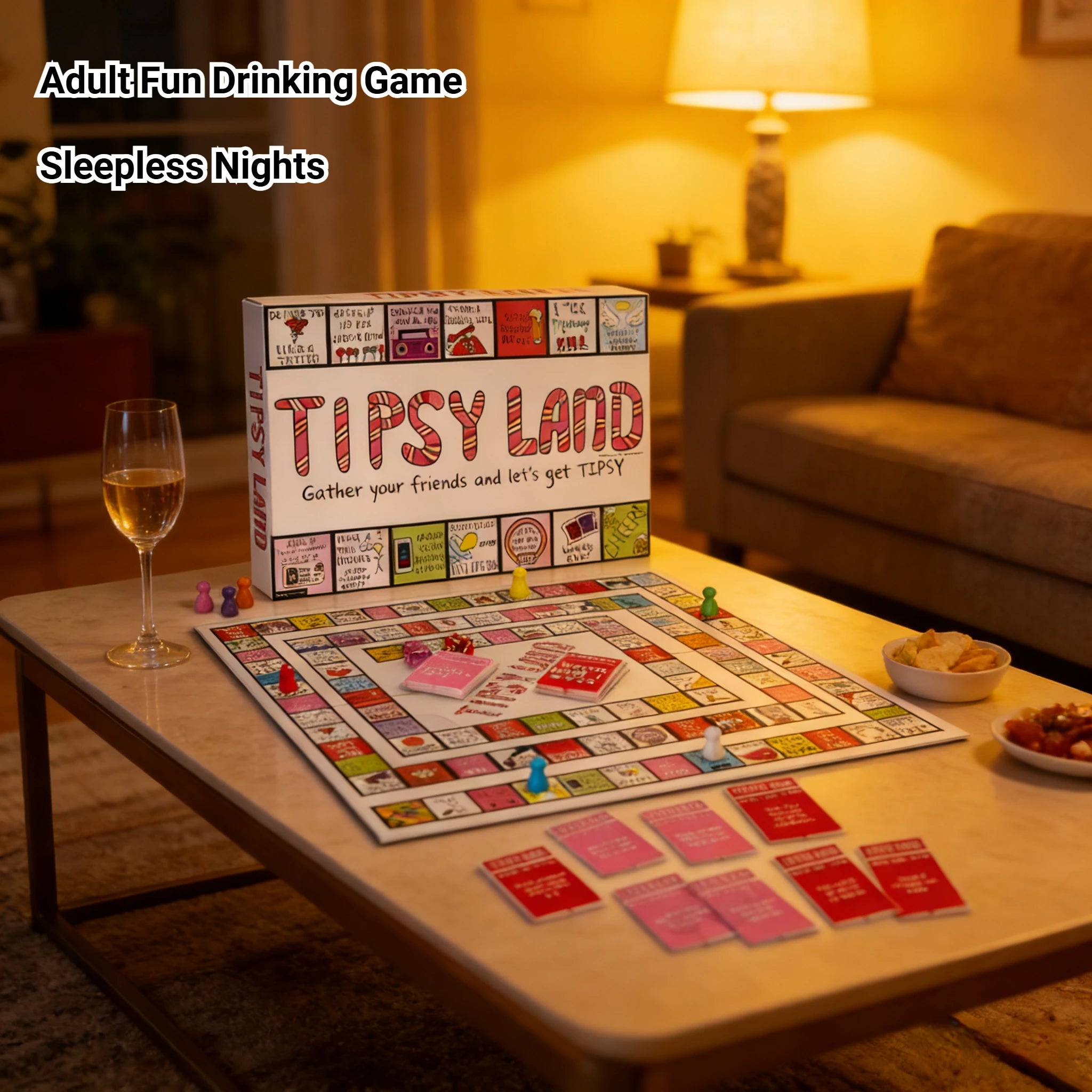 Party Gift of Tipsy*# Land Board Games Fun Drinking Games for Friends - Fun Challenges Drinking Games Party Nights