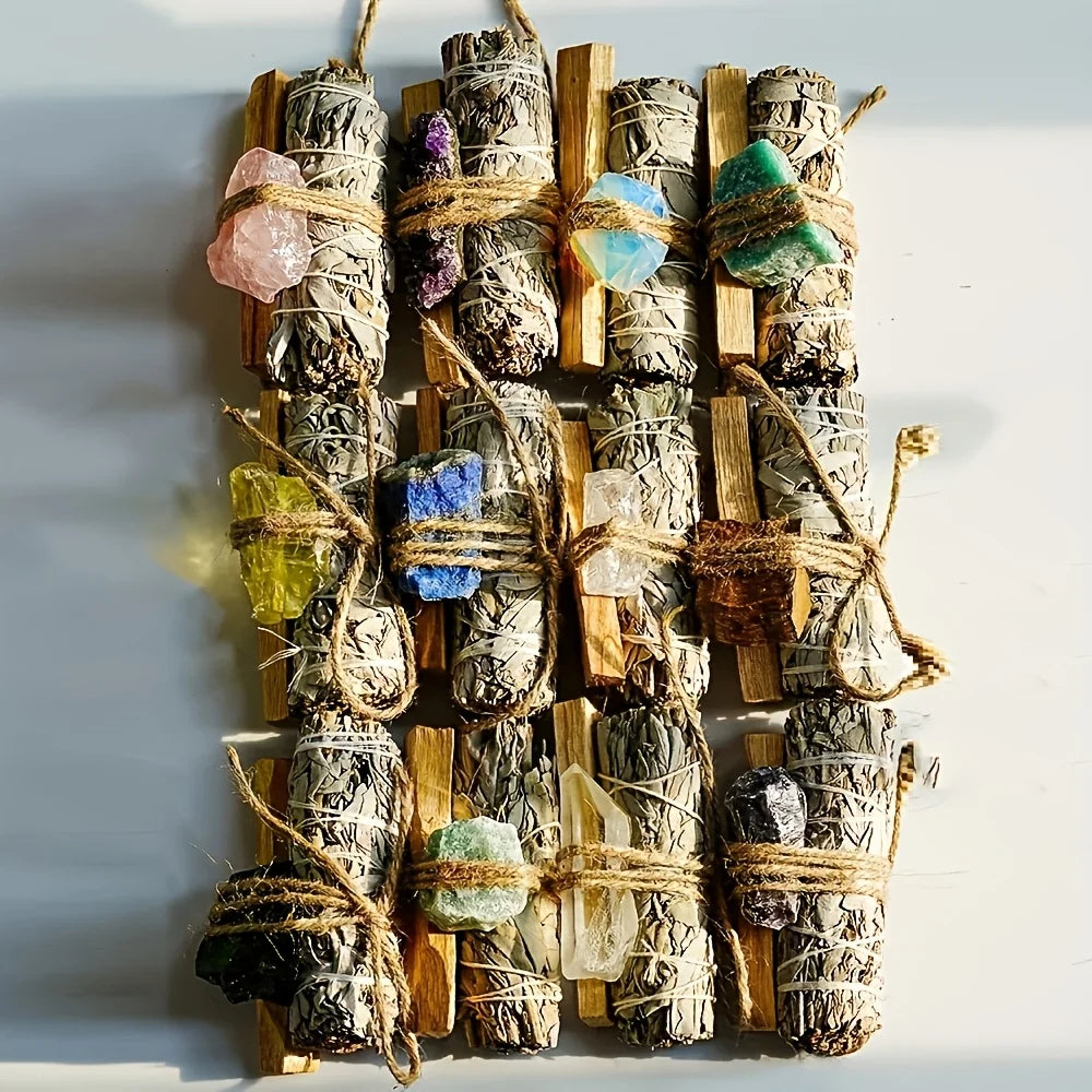 A Set Consisting of 1pc of Stone, White Sage,And Peruvian Golden Wood,Ideal for House Cleaning.It Makes a Great Gift for Parents
