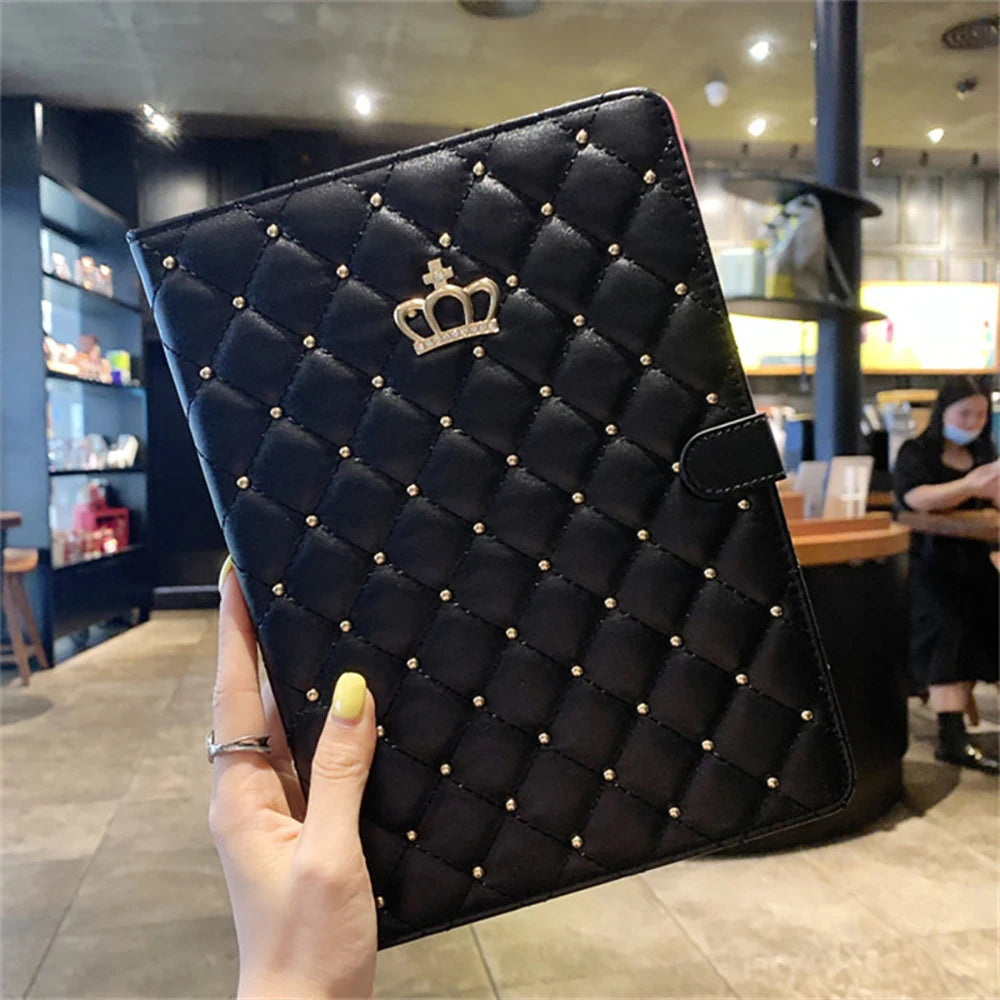 Funda Case for iPad 7th 8th 9th 10th Gen iPad Air4 Air5 iPad Pro11 Air11 A16 Lambskin Stand Smart Case iPad 9.7 2017 2018 Coque