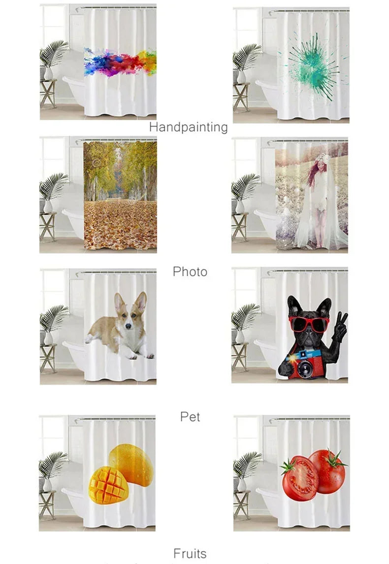TR01  Cute Kawaii Cartoon Shower Curtains Bathroom Curtain Waterproof with Hooks Anime Bathroom Decoration Curtain…7&u