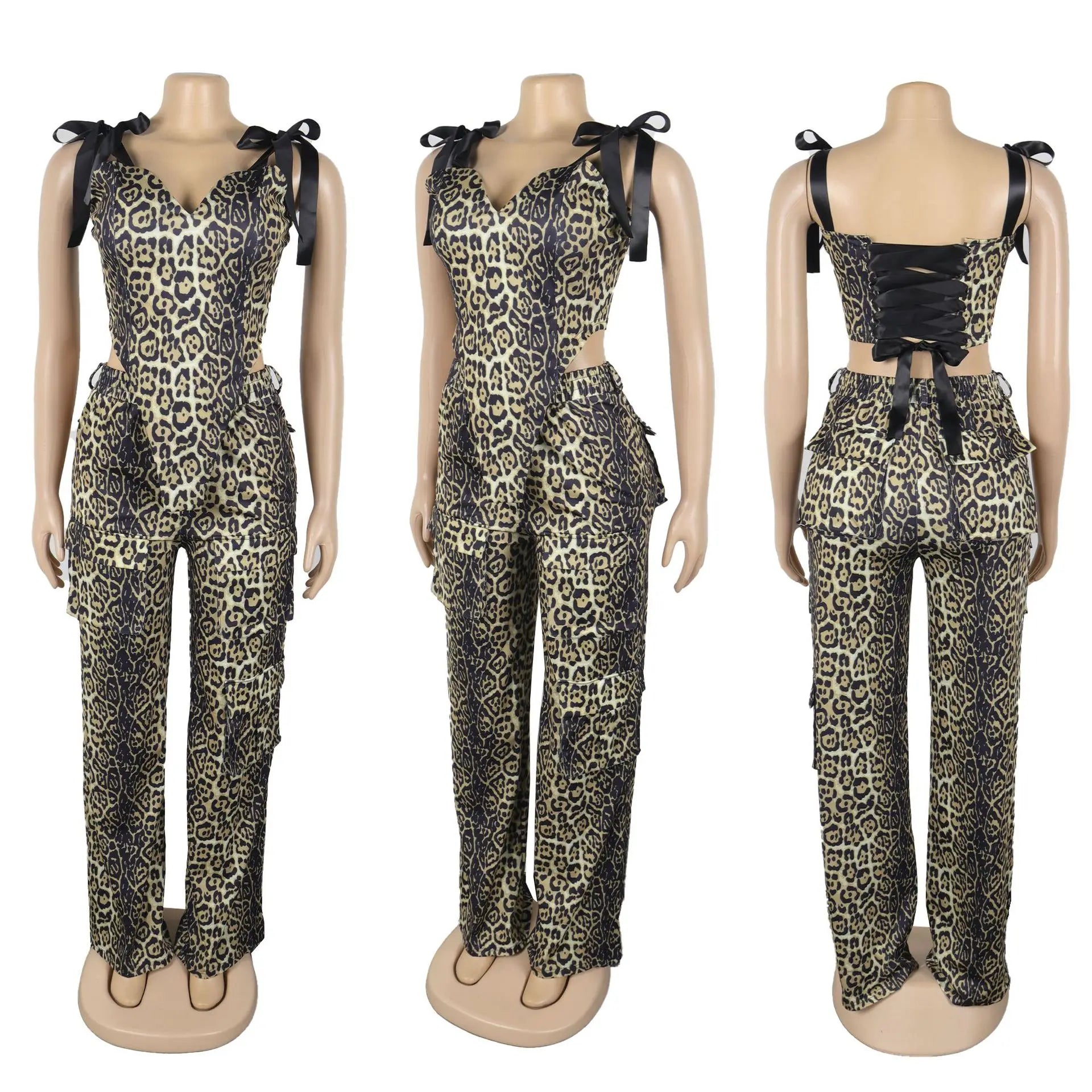 Oil Painting Printed Women's Set Lace Up Back Crop Top and Pants Suit 2025 Fall Winter Two 2 Piece Sets Outfit Tracksuit