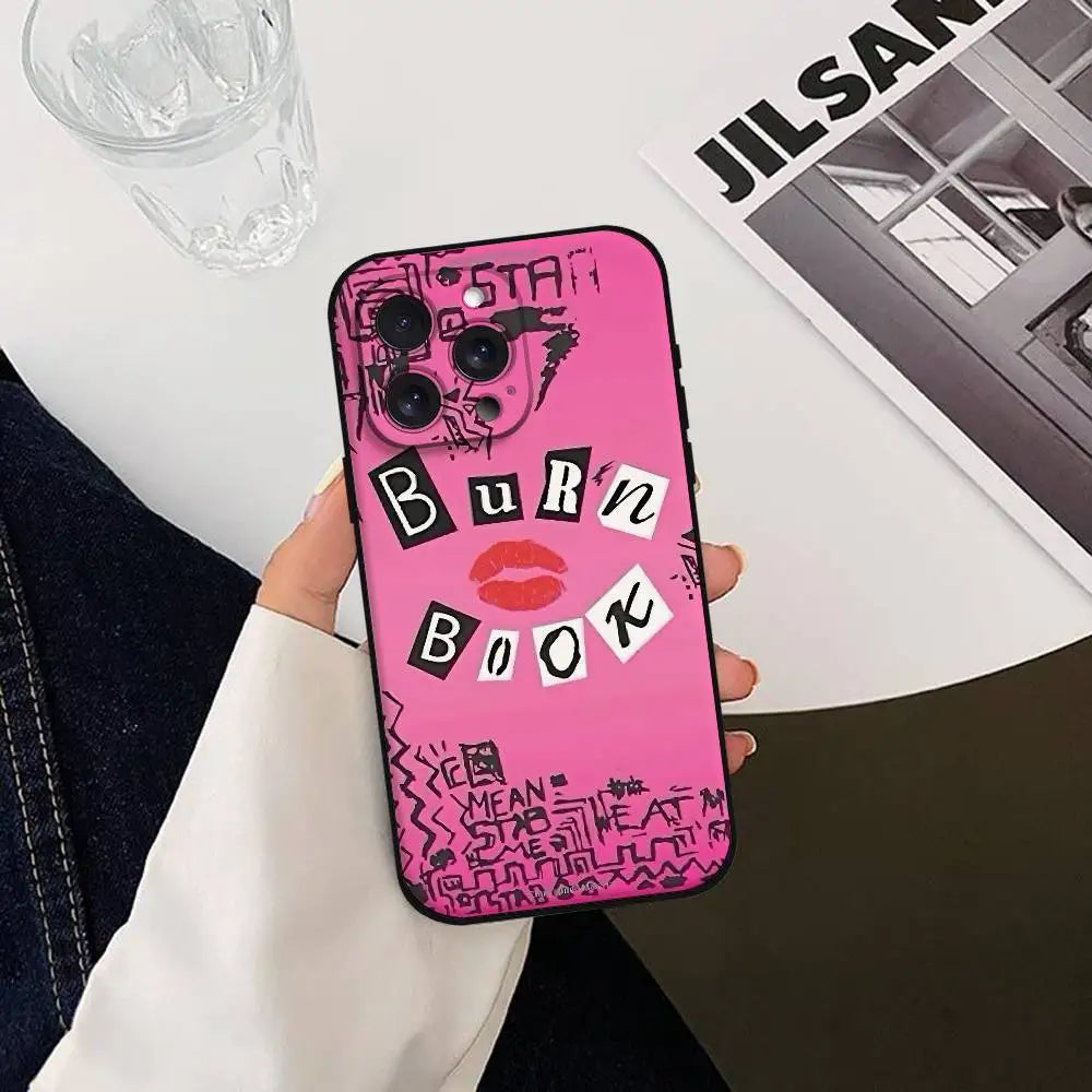 M-Mean G-Girls Burn Book Phone Case Soft TPU Skin-Friendly For IPhone 17/16/15/14/13/12/11 Series: PRO, MAX, PLUS ,Mini