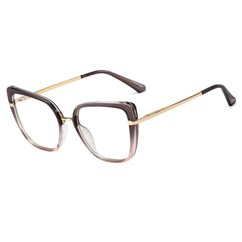 48262 Cat Eye Plastic Titanium Anti Blue Glasses Frames Ultralight Women Optical Fashion Computer Glasses