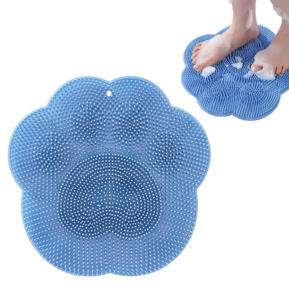 Bathing Foot Mat Home Bathroom Essential 30x30cm Soft Bristles Exfoliation Cleansing Shower Foot Mat with Suction Cup Design