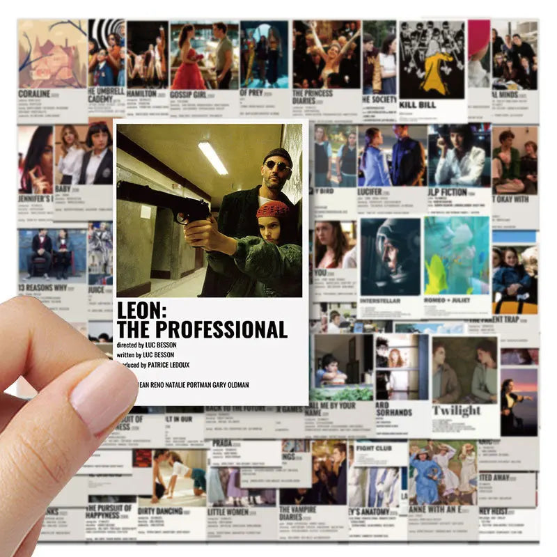 64Pcs Classic Movie Anime Stickers Mixed Mini Poster DIY Phone Laptop Luggage Scrapbook Car Graffiti Gift Small Sticker