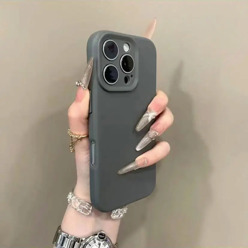 Luxury Soft Silicone Candy Phone Case For iPhone 11 12 13 14 15 16 Pro Max Plus Shockproof Bumper Matte Back Cases Cover