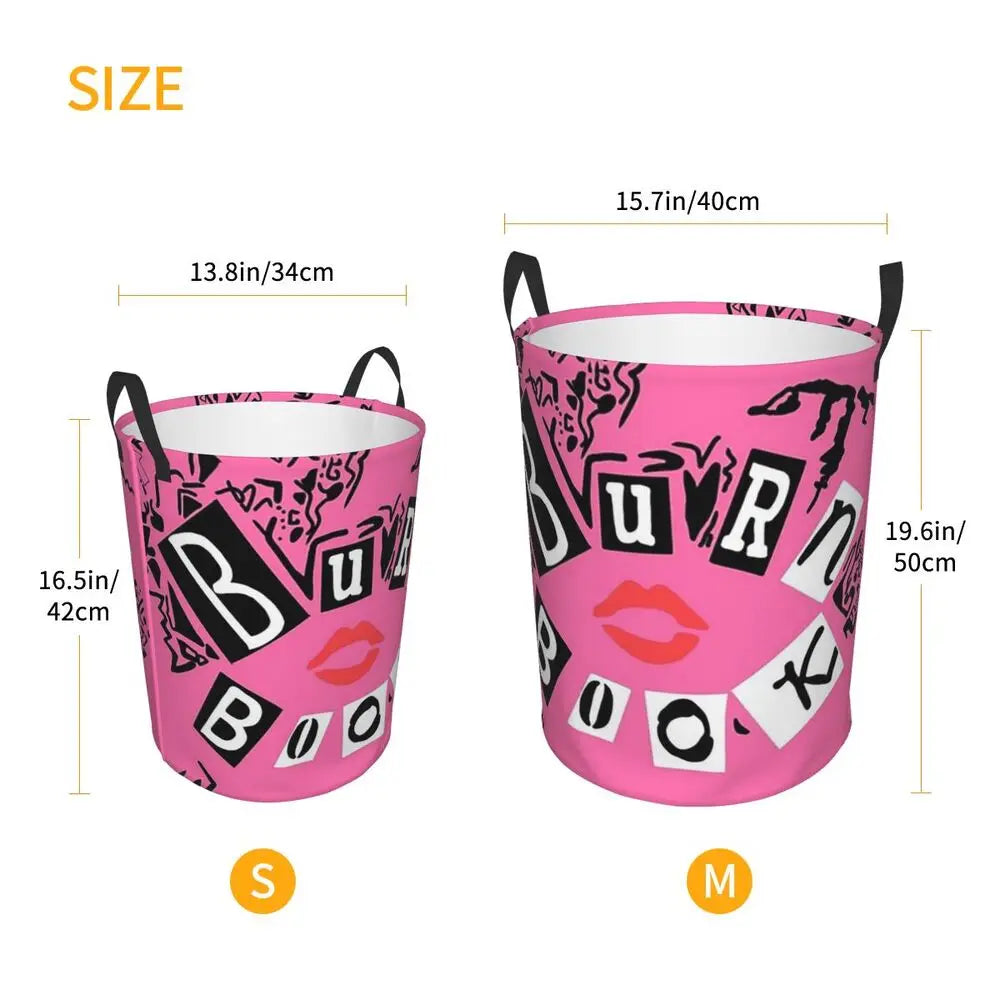 Burn Book Mean Girls Foldable Laundry Baskets Dirty Clothes Home Organizer Large Waterproof Hamper For Home Kids