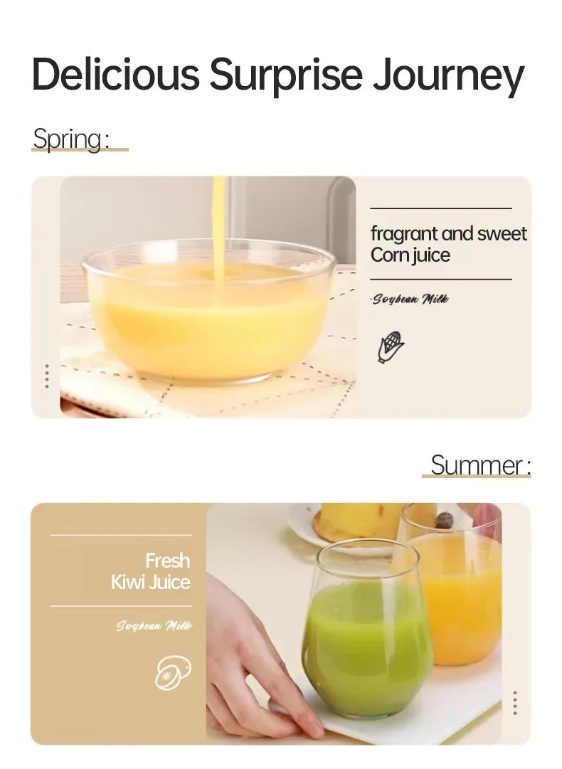1200ML Electric Soybean Milk Machine Automatic Intelligent Food Blender Filter-free Soy Milk Maker Rice Paste Maker Kettle EU/US
