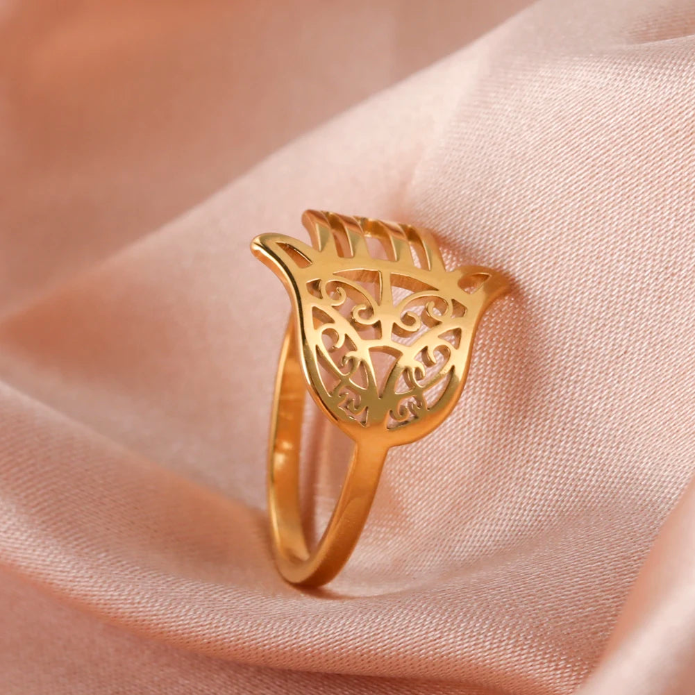 Skyrim Amulet Hamsa Hand of Fatima Bracelets on Hand Gold Color Women's Bracelet Stainless Steel Islamic Lucky Jewelry Gift 2025