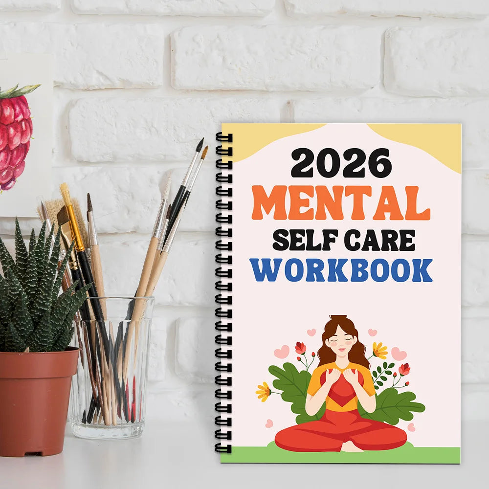 1PC 2026 Mindful Mental Self-Care Workbook: Yoga-Themed Mental Health Journal for Wellness Enthusiasts & Stress-Relievers, Perfe