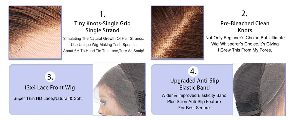 Brown Water Wave Lace Front Wig Highlight Ombre Glueless Deep Wave 13X4 Lace Curly Human Hair Wigs 13x6 HD Lace Frontal Wigs