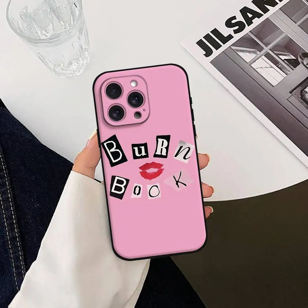M-Mean G-Girls Burn Book Phone Case Soft TPU Skin-Friendly For IPhone 17/16/15/14/13/12/11 Series: PRO, MAX, PLUS ,Mini