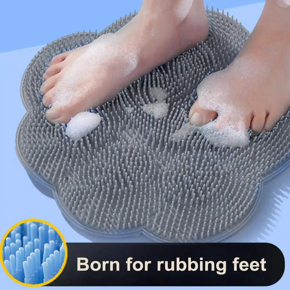 Bathing Foot Mat Home Bathroom Essential 30x30cm Soft Bristles Exfoliation Cleansing Shower Foot Mat with Suction Cup Design