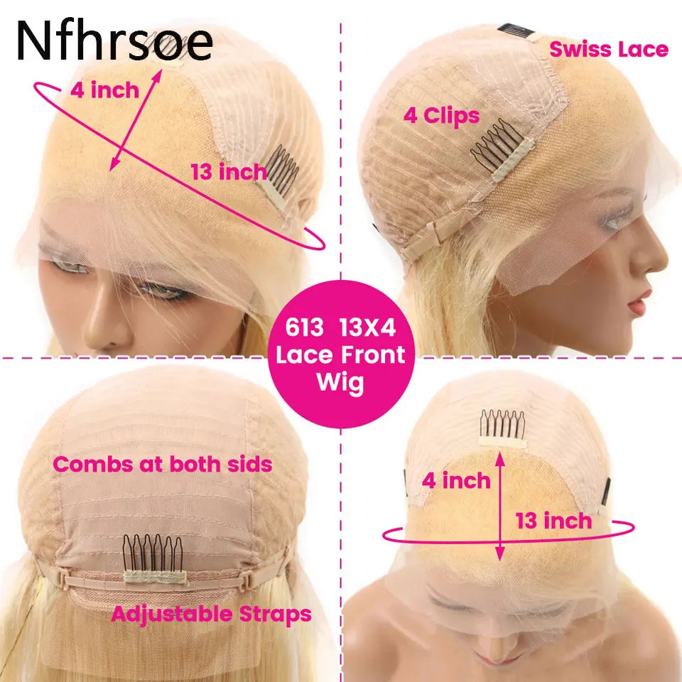 60 White Straight Short Bob Colored 100% Human Hair Wig High Quality Transparent 13x4 Lace Frontal Wigs Cosplay For Women HD Wig
