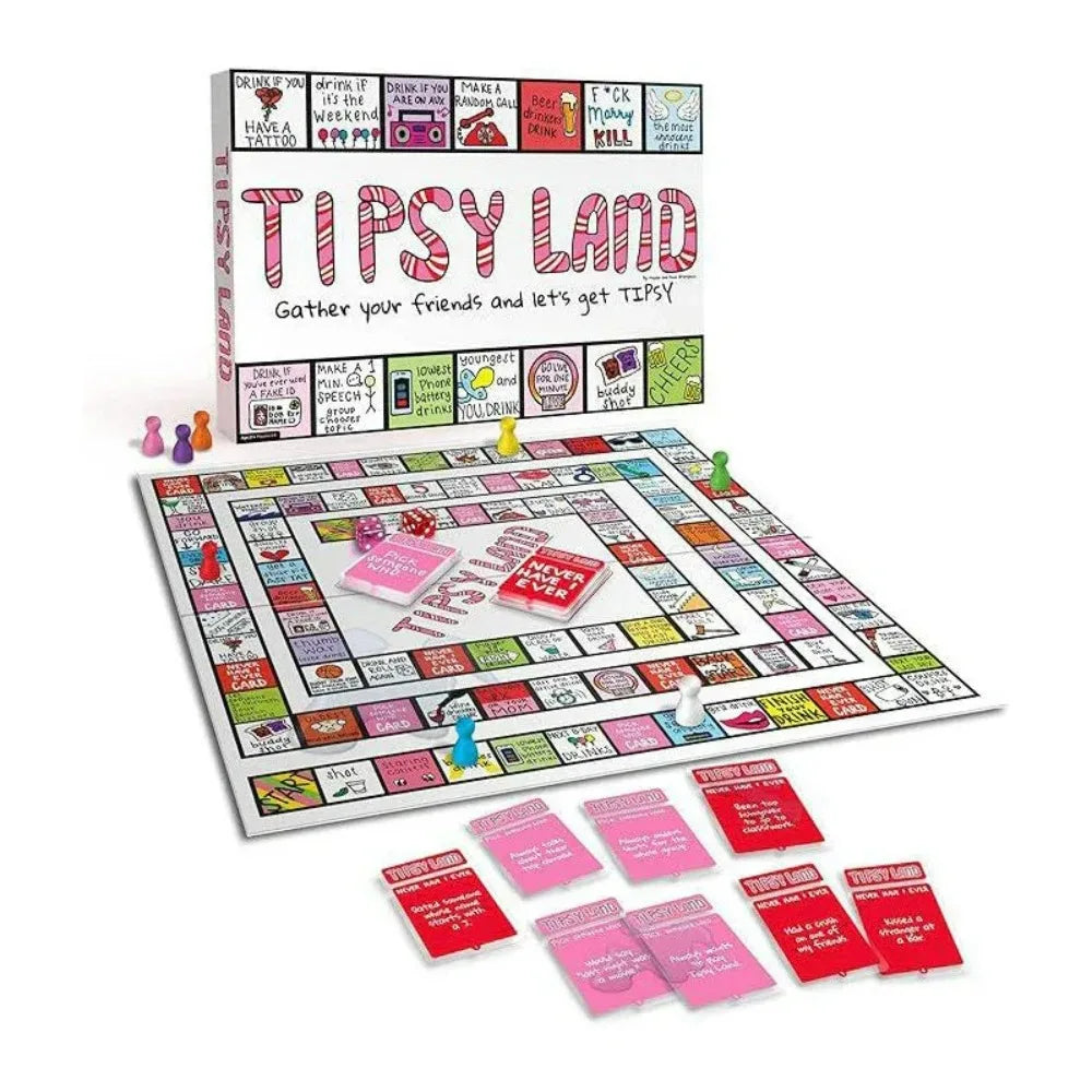 Party Gift of Tipsy*# Land Board Games Fun Drinking Games for Friends - Fun Challenges Drinking Games Party Nights