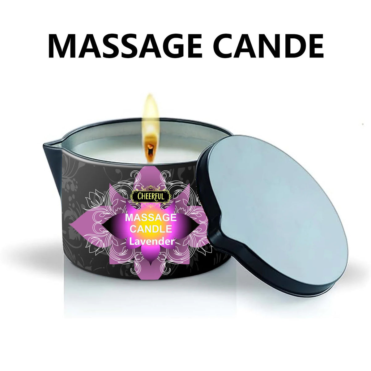 Amber Vanilla Massage Oil Candle, Natural Soy Wax Scented Massage Candle for Body Massage, Aromatherapy Candle for Home Spa Care