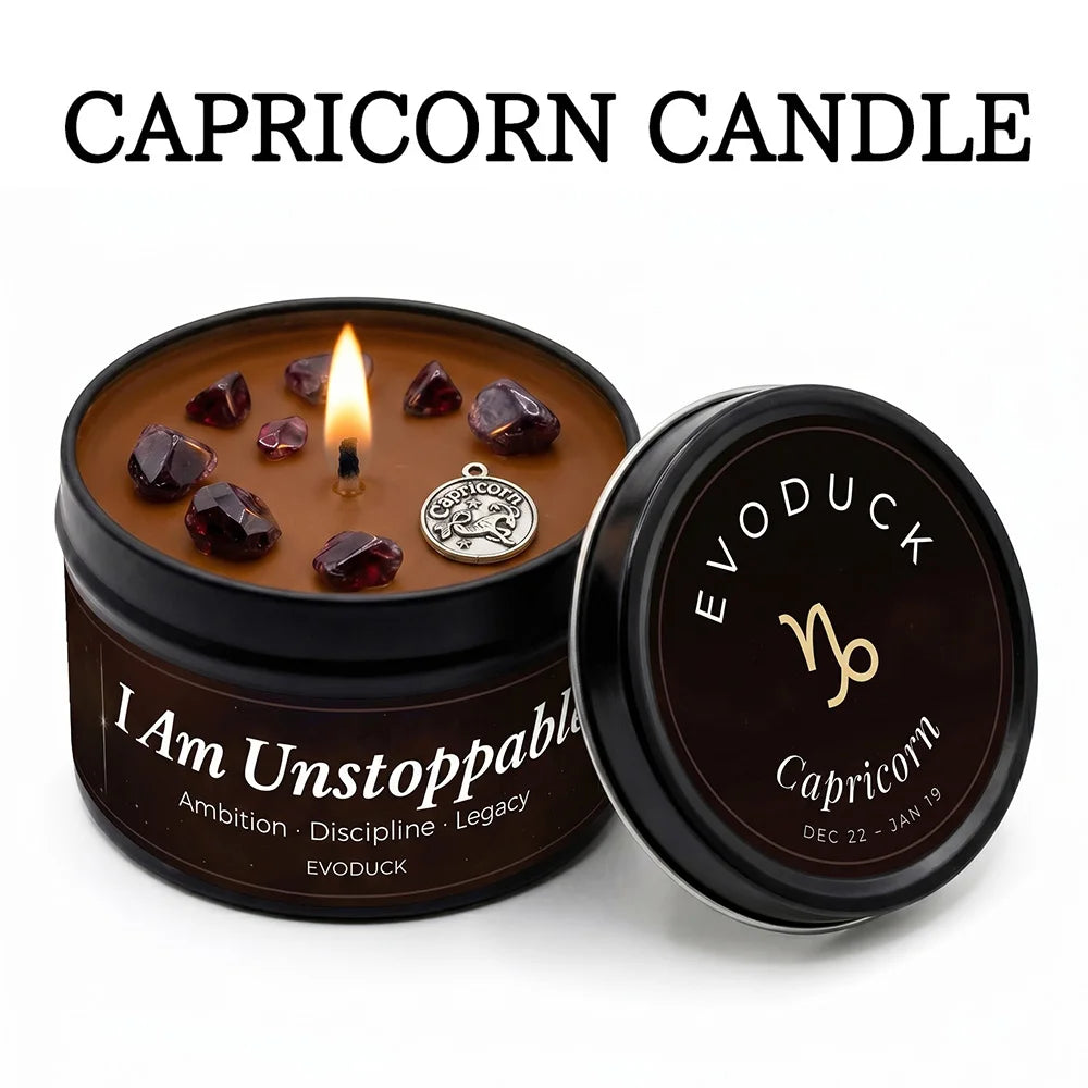 Gemini Constellation Scented Candle, Lemon Basil, Astrology Aromatherapy Candle in Tin, Home Fragrance Decor Birthday Gift, 3oz